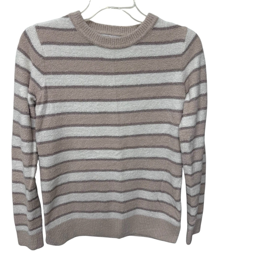 Barefoot Dreams Cozy Chic Crewneck Pullover Sweater Womens Small‎ Striped - Picture 10 of 10
